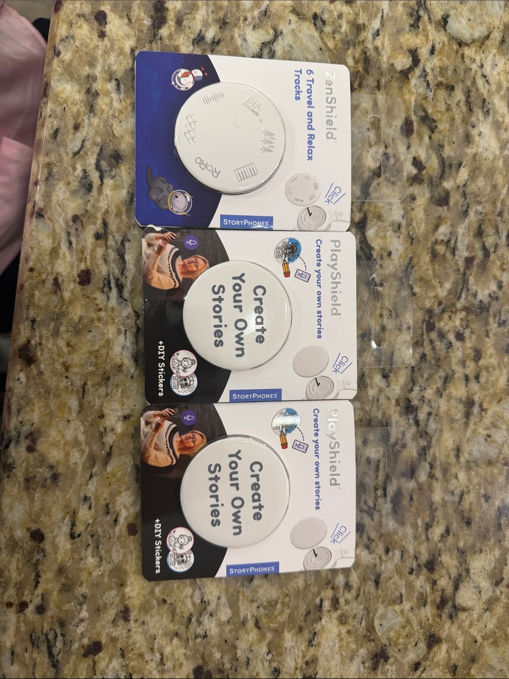 PlayShield StoryPhones Create Your Own Stories White Audio Buttons (3 Pack)